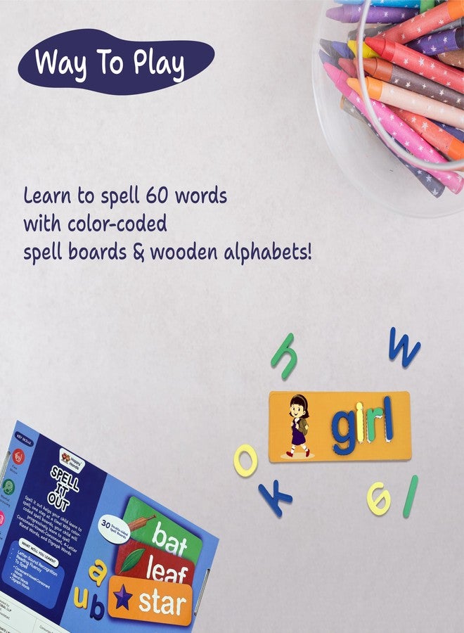 HappyHands Happy Hands Preschool Learning Activity - Spell It Out | Boost Vocabulary & Spelling for Kids Ages 4,5,6,7 | Interactive Learning Game,Hands-On Development | Gift for Early Literacy Skill - Image 5